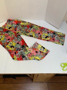 SpongeBob SquarePants Fleece Lounge Pants - Yellow Pink Green Blue Women’s L
